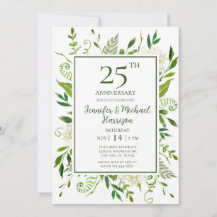 Invitation pour les 25 ans avec des Hortensias Bla