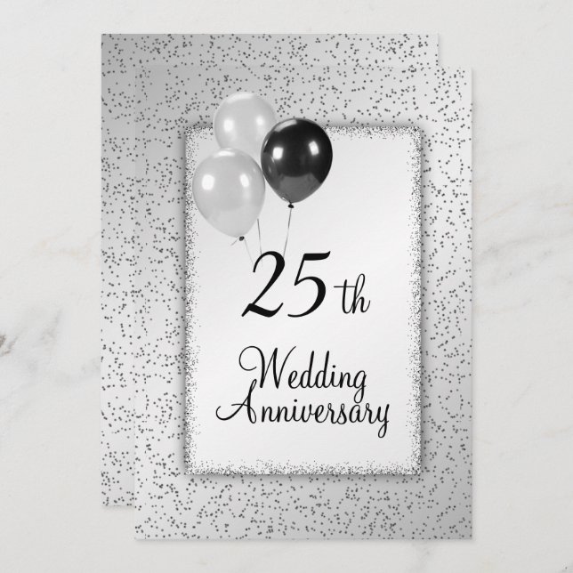 Invitation pour les 25 ans de mariage (Devant / Derrière)