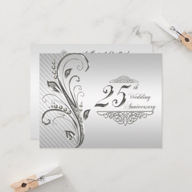 Invitation pour les 25 ans de mariage (Devant/Arrière en situation)