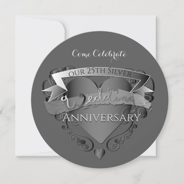 Invitation pour les 25 ans de mariage (Devant)
