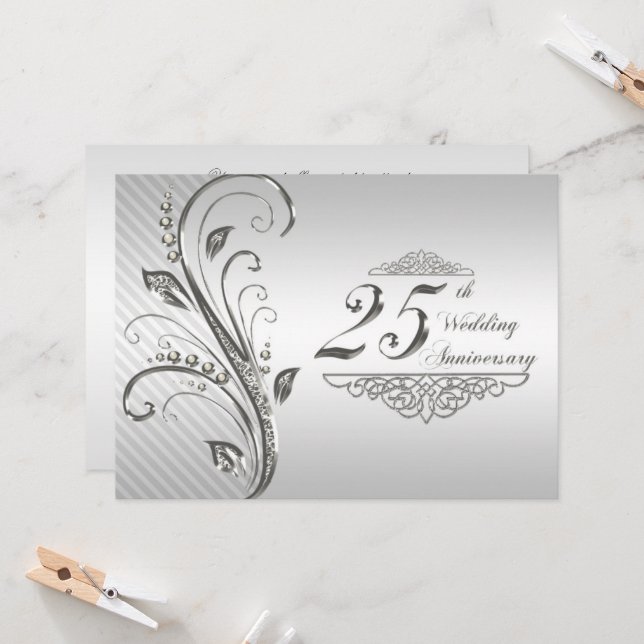 Invitation pour les 25 ans de mariage (Devant/Arrière en situation)