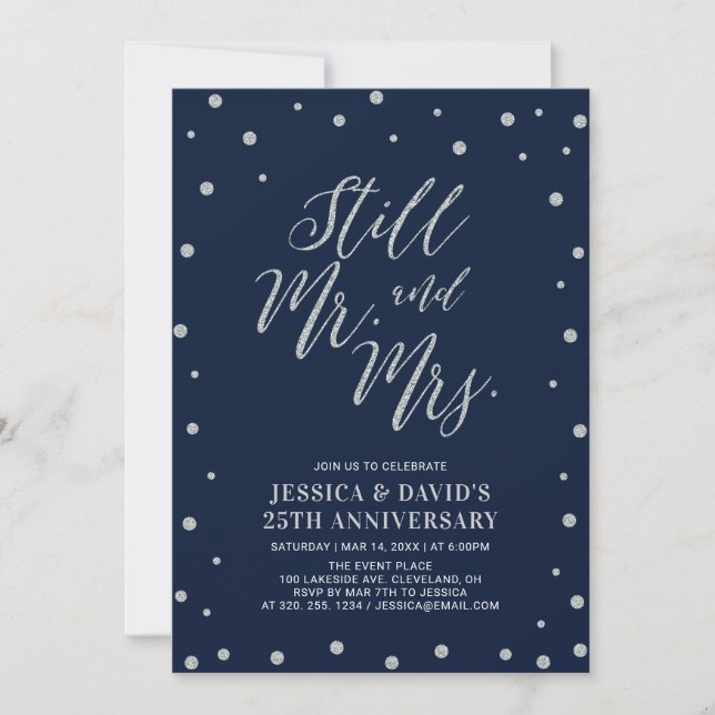 Invitation pour les 25 ans de mariage Argent et Na (Devant)