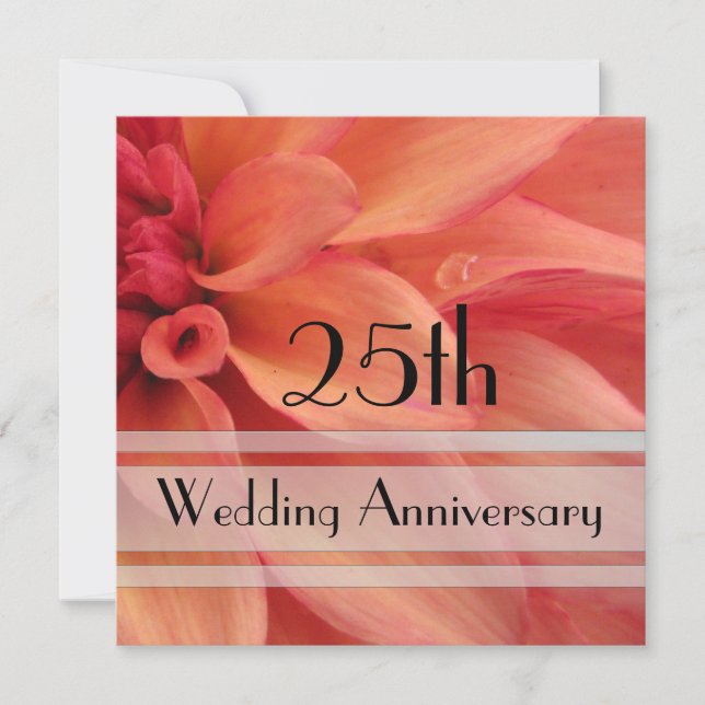 Invitation pour les 25 ans de mariage Dahlia (Devant)