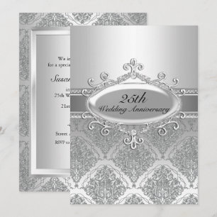 Invitation pour les 25 ans de mariage en damas arg