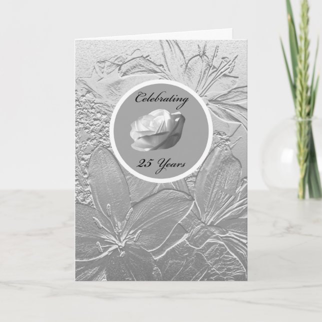 Invitation pour les 25 ans de mariage -- Fleurs d' (Devant)