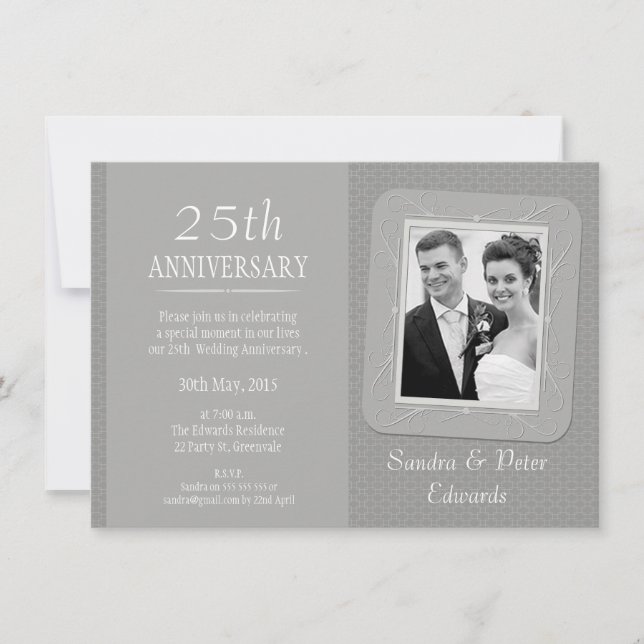 Invitation pour les 25 ans de mariage - Photo Arge (Devant)