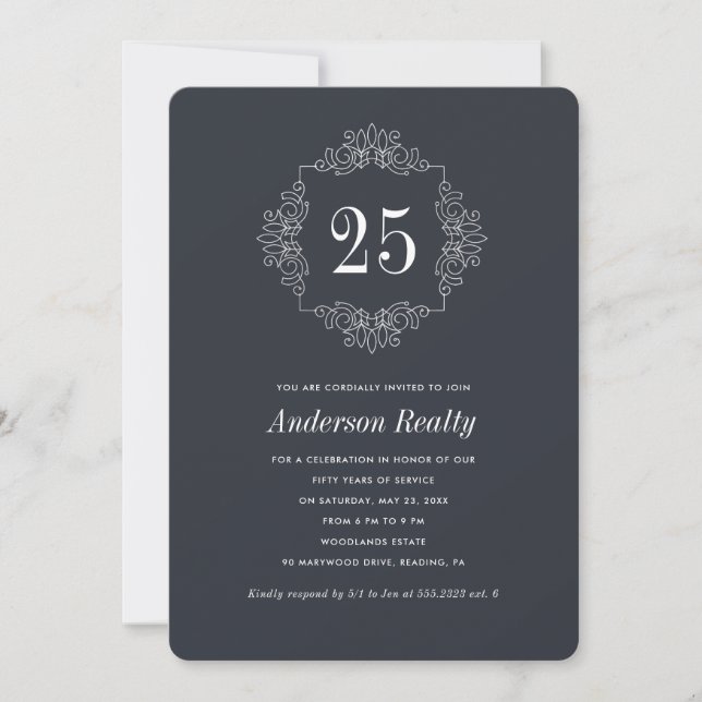 Invitation pour les 25 ans d'entreprise (Devant)