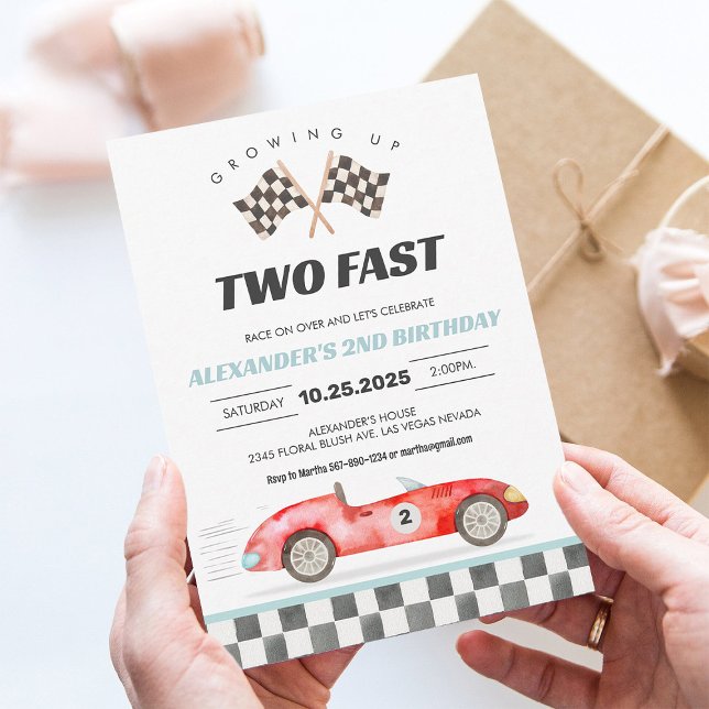 Invitation pour les 2 ans de la voiture de course  (Créateur téléchargé)