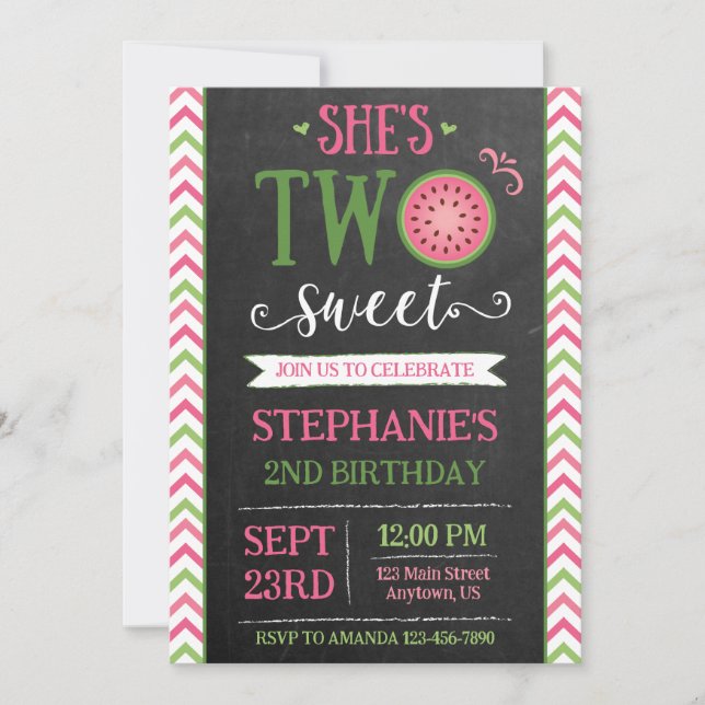 Invitation pour les 2 ans de naissance de Pink Gre (Devant)