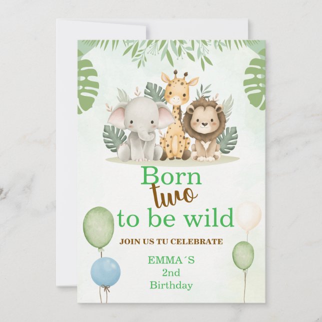 Invitation pour les 2 ans de Safari | Né pour être (Devant)