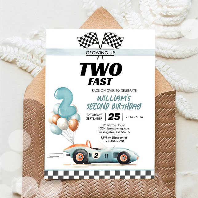 Invitation pour les 2 ans de Two Fast Racing Car (Créateur téléchargé)