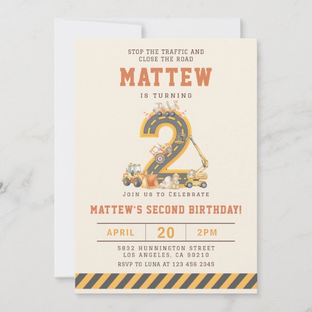 Invitation pour les 2 ans pour les véhicules de co (Devant)