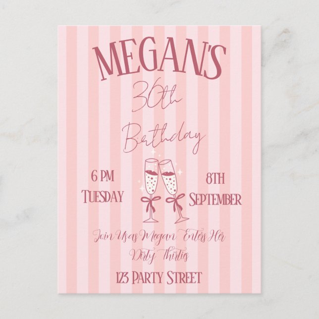 Invitation pour les 30 ans (Devant)