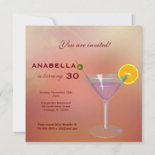 Invitation pour les 30 ans au cocktail