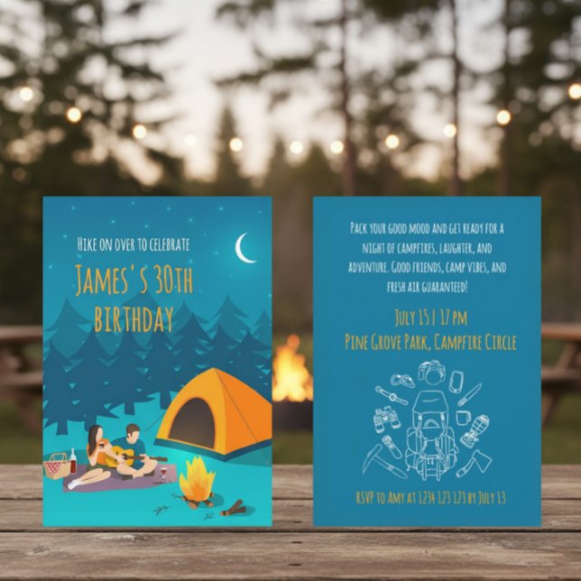 Invitation pour les 30 ans avec camp de touristes (Créateur téléchargé)