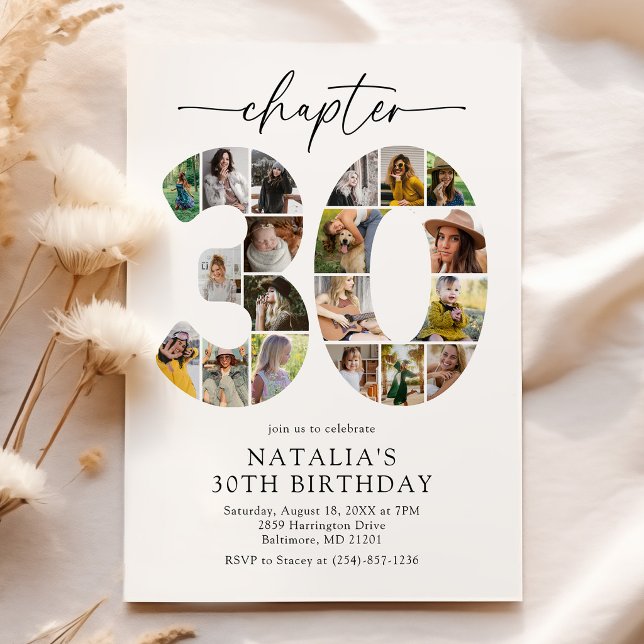 Invitation pour les 30 ans chapitre 30 avec photo  (Créateur téléchargé)