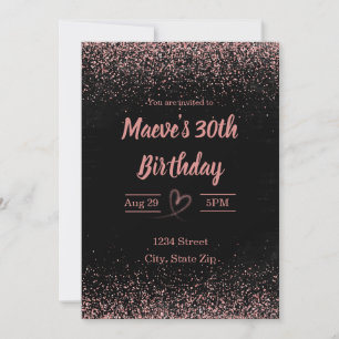 Invitation pour les 30 ans – Confettis Paillettes