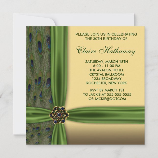 Invitation pour les 30 ans de Emerald Peacock Gold (Devant)