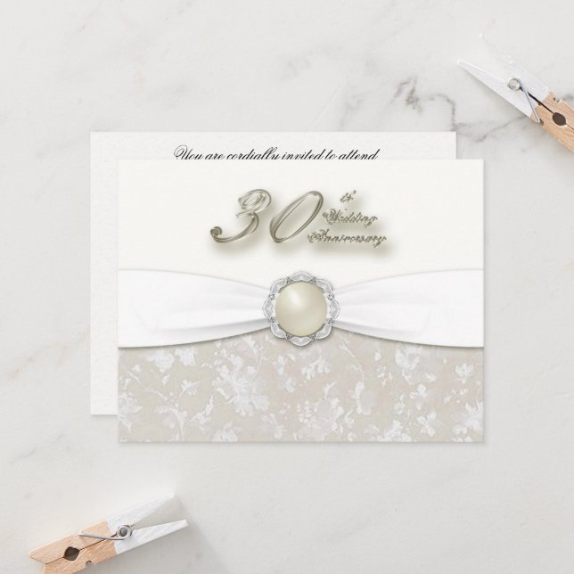 Invitation pour les 30 ans de mariage (Devant/Arrière en situation)