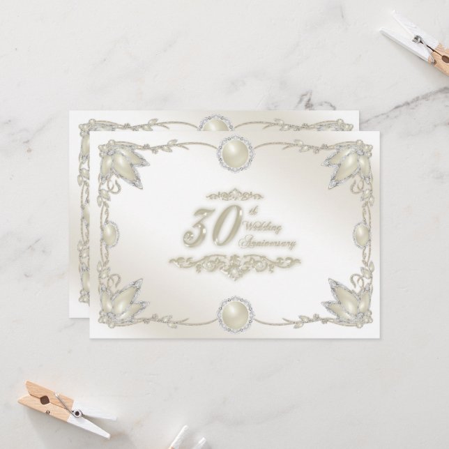 Invitation pour les 30 ans de mariage (Devant/Arrière en situation)