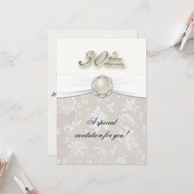 Invitation pour les 30 ans de mariage (Devant/Arrière en situation)