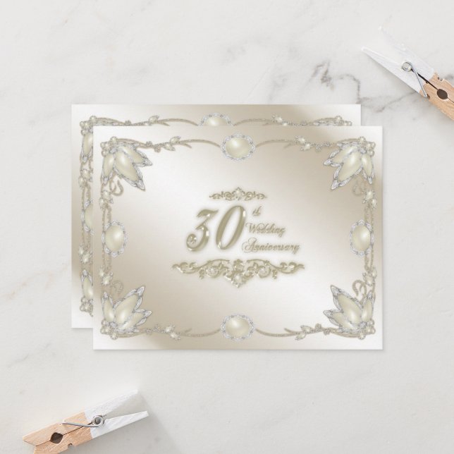Invitation pour les 30 ans de mariage (Devant/Arrière en situation)