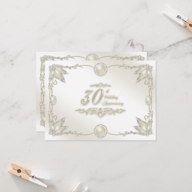 Invitation pour les 30 ans de mariage (Devant/Arrière en situation)