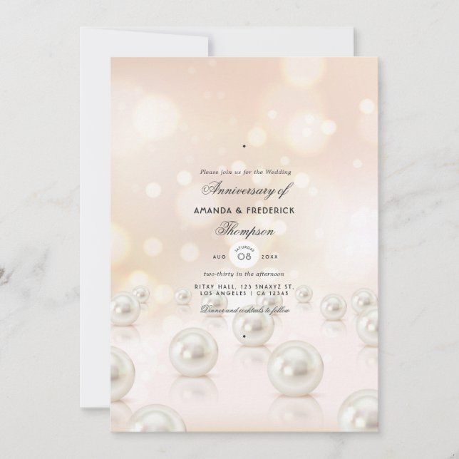 Invitation pour les 30 ans de mariage de noces de  (Devant)