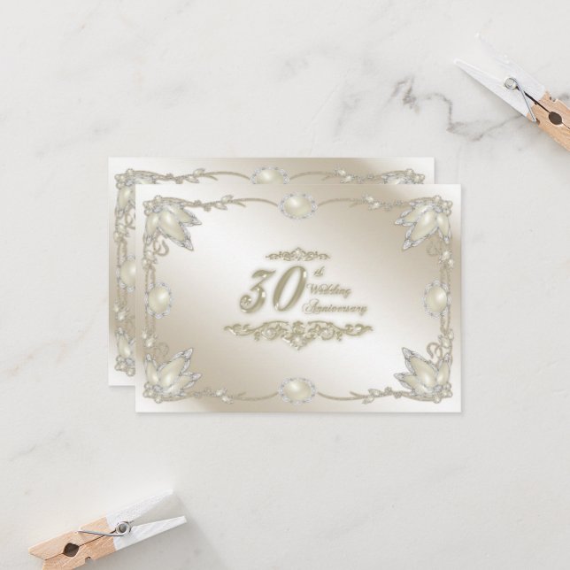 Invitation pour les 30 ans de mariage, RSVP (Devant/Arrière en situation)