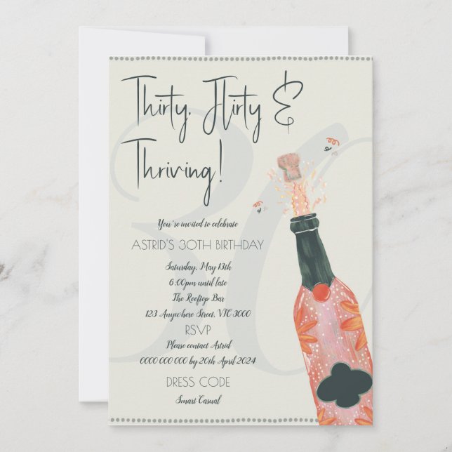 INVITATION POUR LES 30 ANS ! TRENTE ANS, FLIRT ET  (Devant)
