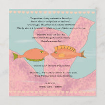 Invitation pour les 35 ans de mariage Corail & Poi