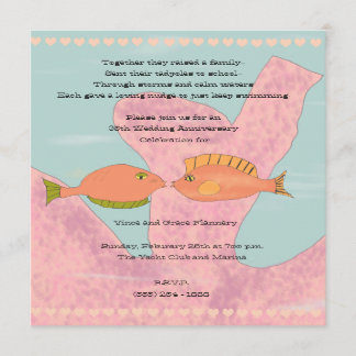 Invitation pour les 35 ans de mariage Corail & Poi
