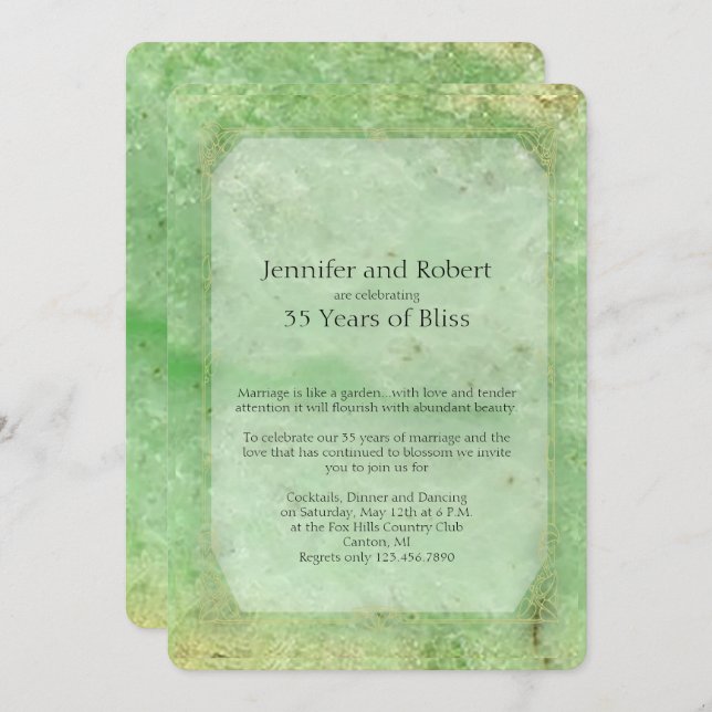 Invitation pour les 35 ans de mariage en Nefrite N (Devant / Derrière)
