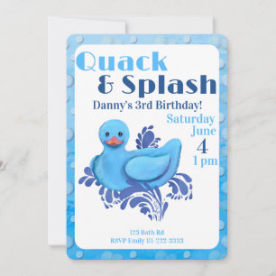 Invitation pour les 3 ans de Quack and Splash Duck