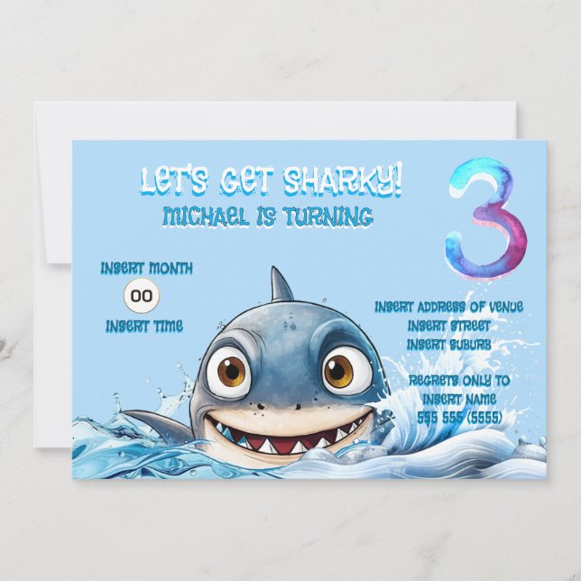 Invitation pour les 3 ans de Shark | Devenons Shar (Devant)