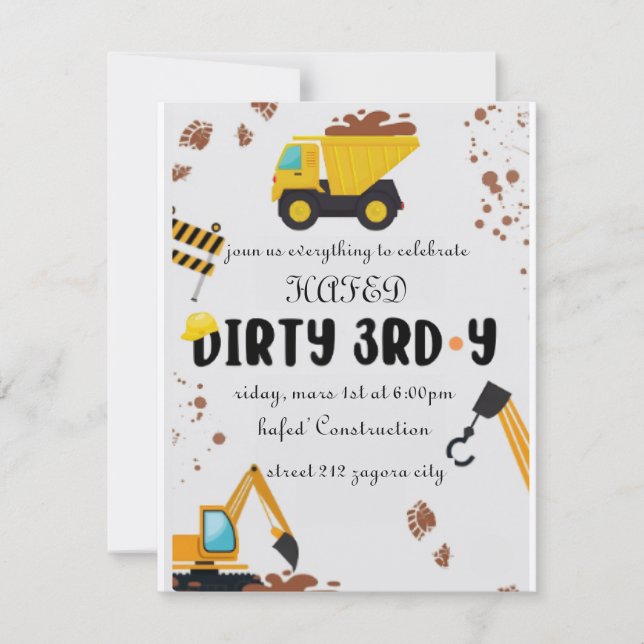 Invitation pour les 3 ans Dirty 3rd-Y (Devant)