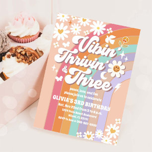 Invitation pour les 3 ans Rétro Groovy