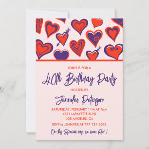 Invitation pour les 40 ans à la Saint-Valentin fév