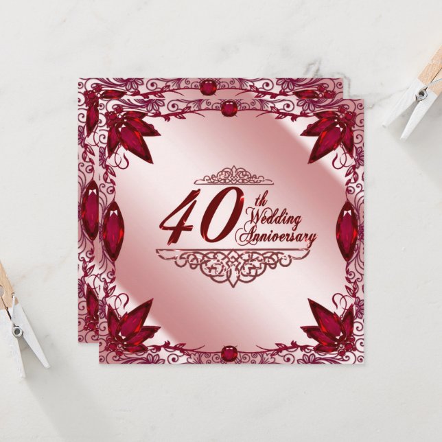 Invitation pour les 40 ans d'anniversaire de maria (Devant/Arrière en situation)