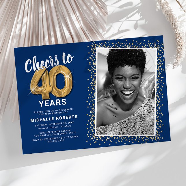 Invitation pour les 40 ans de Blue Gold Photo (Créateur téléchargé)