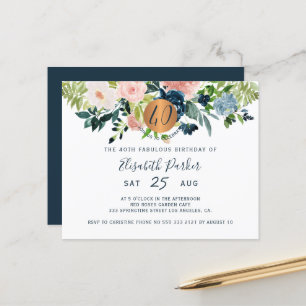 Invitation pour les 40 ans de Budget, fête florale
