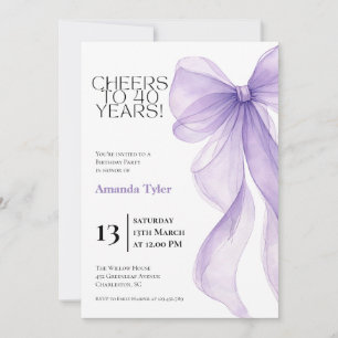 Invitation pour les 40 ans de Lavender Bow
