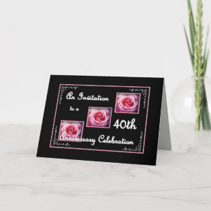 Invitation pour les 40 ans de mariage avec des ros