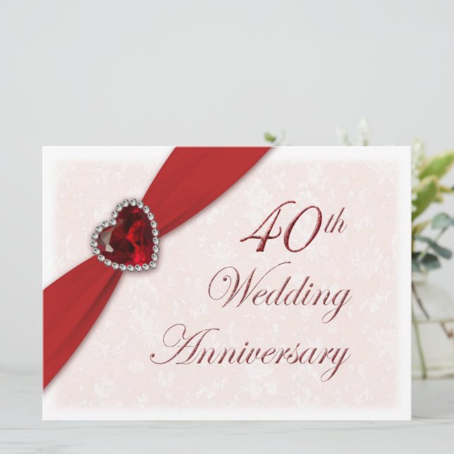 Invitation pour les 40 ans de mariage - Damassé (Debout devant)