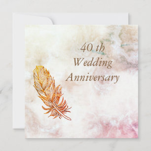 Invitation pour les 40 ans de mariage en marbre