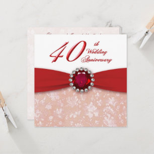 Invitation pour les 40 ans de mariage en papier da