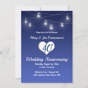 Invitation pour les 40 ans de mariage - Guirlandes