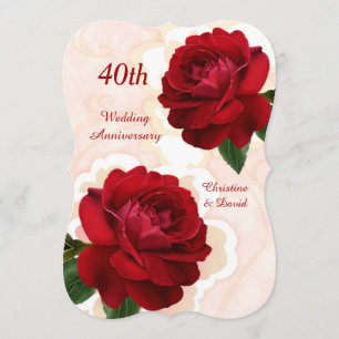 Invitation pour les 40 ans de mariage - Noces de r