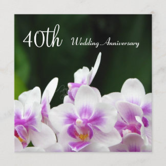 Invitation pour les 40 ans de mariage Orchidées