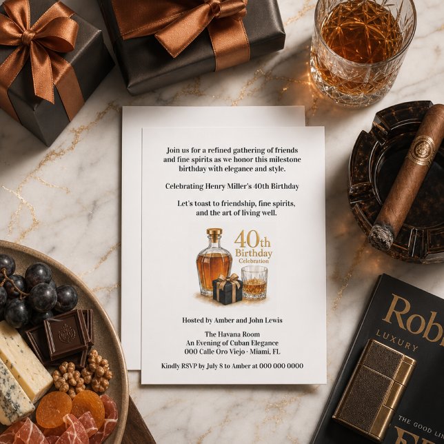 Invitation pour les 40 ans d'un homme  (Créateur téléchargé)